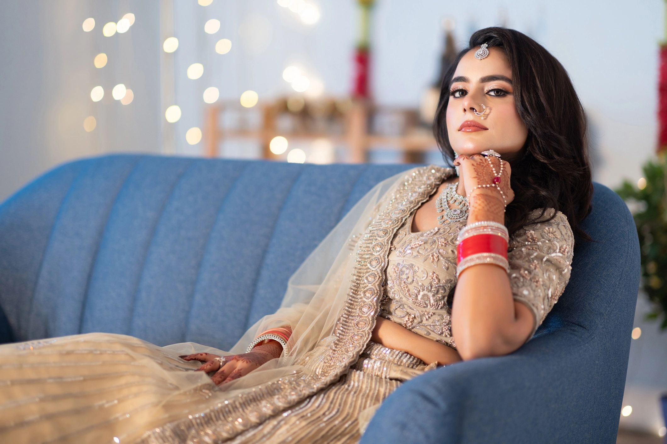 Bridal lehenga stitching and wedding outfit tailoring at Dune Aura Boutique Gurugram